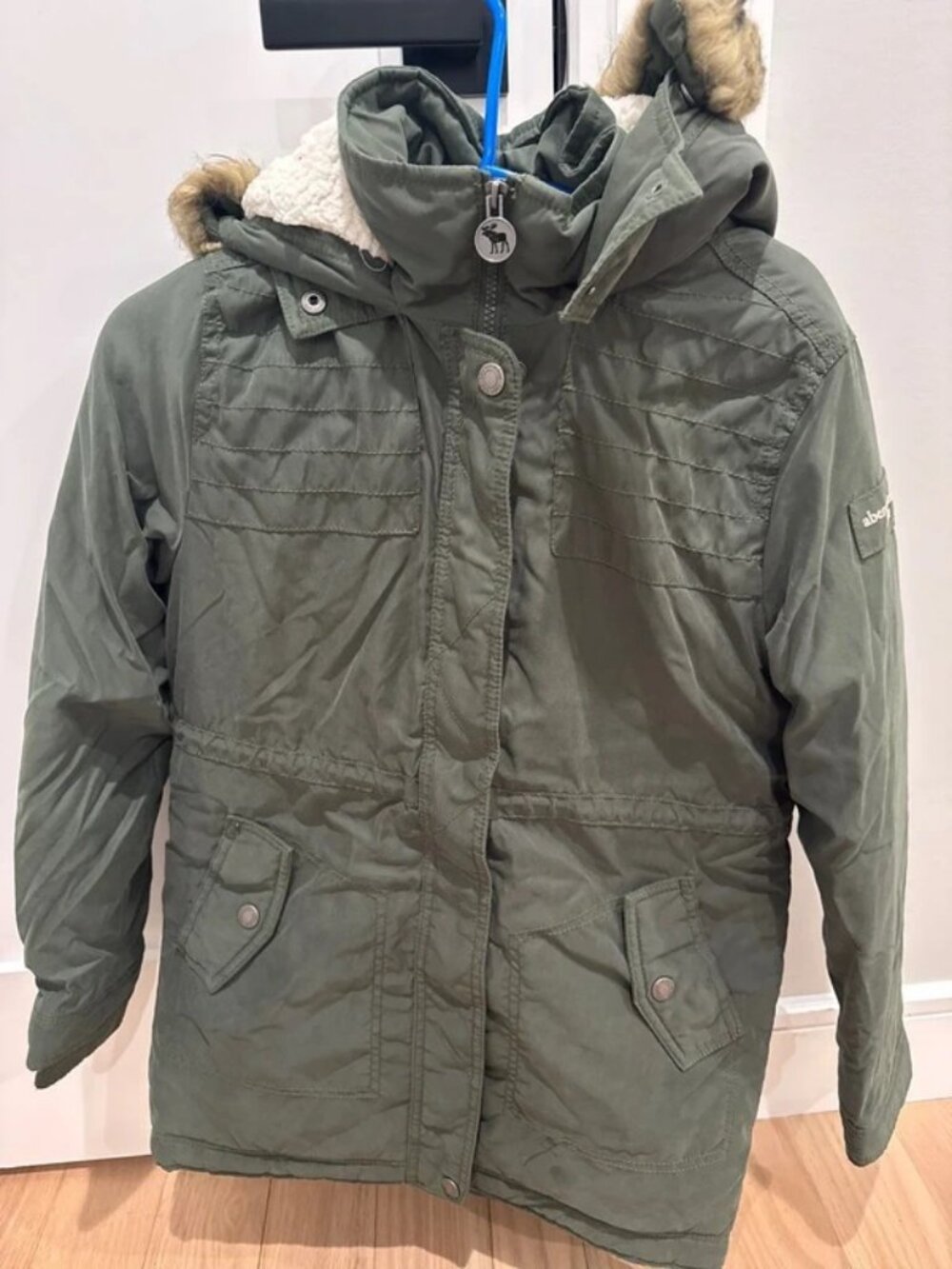 Abercrombie Kids Parka Coat Size 15/16 Dark Green